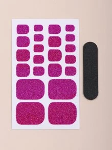 Beauty Sticker 1 Hình dán móng chân long lanh và 1 giũa móng tay - Màu Hồng Tươi - Xem 2