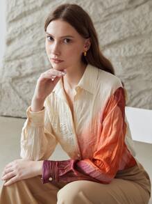 MOTF PREMIUM RETRO OMBRE SHIRT - Beige - View 9