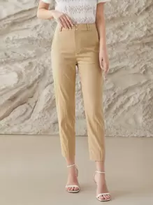 MOTF PREMIUM LINEN BUTTON FLY TAILORED TROUSERS - Khaki - View 2