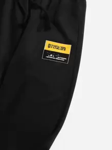 SHEIN Tween Boy Slogan Graphic Tee & Drawstring Waist Sweatpants - Multicolor - View 3