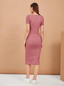 Seusyu Đầm Xù Tách cao Lá thư Giải trí - Bụi hồng - Xem 2