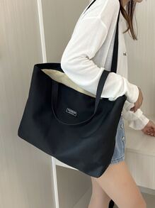 Nhẹ và thích hợp để đi học, đến trường, thư viện, mua sắm, du lịch, ngoài trời, dã ngoại, túi tote nhiều ngăn dung tích lớn, túi đeo vai bằng vải nhung, túi đi học, ba lô trở lại trường, dung tích lớn, nhẹ, di động, thích hợp cho nữ sinh viên đại học, hoàn hảo cho trở lại trường, đại học, trung học cơ sở, trung học phổ thông - màu đen - Xem 3