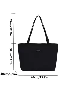 Nhẹ và thích hợp để đi học, đến trường, thư viện, mua sắm, du lịch, ngoài trời, dã ngoại, túi tote nhiều ngăn dung tích lớn, túi đeo vai bằng vải nhung, túi đi học, ba lô trở lại trường, dung tích lớn, nhẹ, di động, thích hợp cho nữ sinh viên đại học, hoàn hảo cho trở lại trường, đại học, trung học cơ sở, trung học phổ thông - màu đen - Xem 4