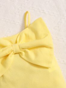 SHEIN Young Girl Bow Front Cami Top - Yellow - View 3