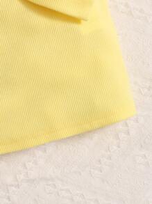 SHEIN Young Girl Bow Front Cami Top - Yellow - View 4