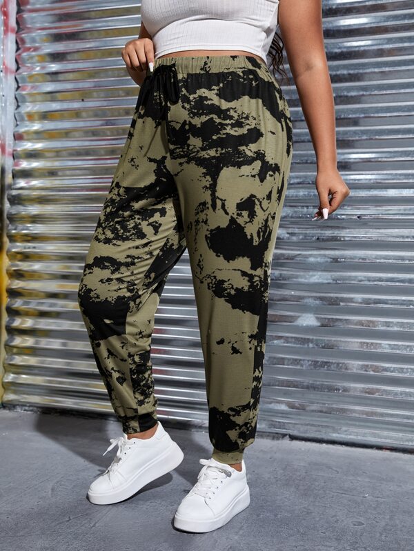 SHEIN Coolane Plus Tie Dye Drawstring Waist Sweatpants SHEIN USA