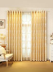 Cortina una sola pieza con patrón de flor - Dorado - Ver 4