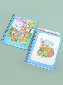 Reusable Coloring Book, Magic Water Drawing Book Painting Drawing Toys Sensory Early Education Toys For Kids - Multicolor - View 10