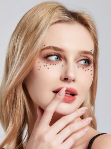 1入組銀色3d仿寶石臉部寶石貼紙,適用於diy音樂節、y2k化妝、派對裝飾