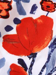 Bebé Pantalones con top con estampado floral ribete con fruncido con banda cabeza - Multicolor - Ver 8