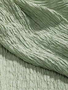 DAZY Square Neck Puff Sleeve Tee - Green - View 7