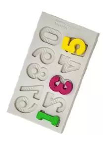 1入組數字巧克力模具矽膠字母模具糖果製作字母翻糖模具 - 灰色 - 查看 1