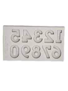 1入組數字巧克力模具矽膠字母模具糖果製作字母翻糖模具 - 灰色 - 查看 2