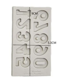 1入組數字巧克力模具矽膠字母模具糖果製作字母翻糖模具 - 灰色 - 查看 3