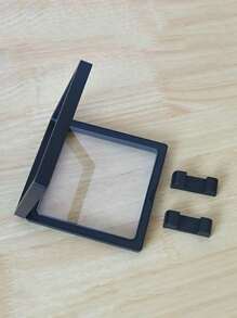 1pc Black Clear Floating 3D Film Display Stand Jewelry Storage Box - Black - View 8