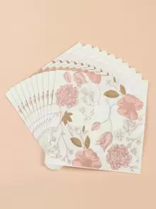 20pcs Floral Print Disposable Napkin - Multicolor - View 1