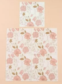 20pcs Floral Print Disposable Napkin - Multicolor - View 5