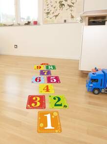 10入組數字跳格遊戲地板貼紙 - 彩色 - 查看 3