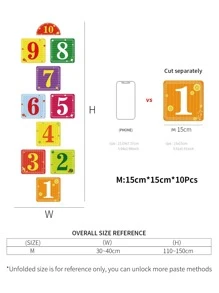 10入組數字跳格遊戲地板貼紙 - 彩色 - 查看 7