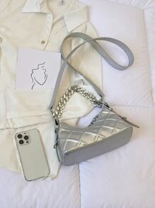 CONTAINEVERY Không thấm nước , Nhẹ , Thương vụ Hàng ngày Kim loại Dập nổi Hình học Trang trí chuỗi Cái túi Đối với Cô gái tuổi teen NỮ Cao đẳng Sinh viên , & Cổ cồn trắng Công nhân
工人 Hoàn hảo Cho văn phòng , Cao đẳng , Làm việc , Làm Việc  , Commute - Bạc - Xem 4