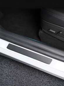 4 cái ngưỡng cửa ô tô dải bảo vệ chống dẫm đạp bằng sợi carbon - màu đen - Xem 2