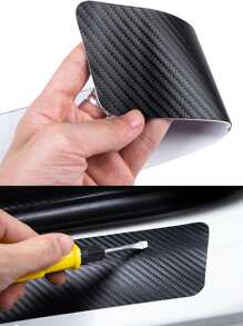 4 cái ngưỡng cửa ô tô dải bảo vệ chống dẫm đạp bằng sợi carbon - màu đen - Xem 5