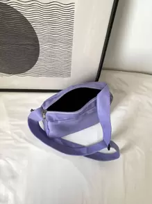 Bolsa cuadrada minimalista con tira ajustable - Morado - Ver 3