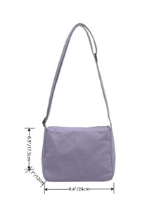 Bolsa cuadrada minimalista con tira ajustable - Morado - Ver 6