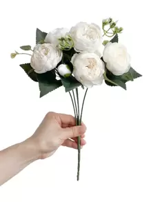 1pc/3pcs Artificial Rose Flowers Bouquet Real Touch Fake Peony Flower For Home Wedding Decoration Party Table Centerpieces Mother's Day,Fake Plants,Fall Decor,Room,Desk,Garden Decor,Room Decoration Stuff