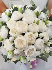1pc/3pcs Artificial Rose Flowers Bouquet Real Touch Fake Peony Flower For Home Wedding Decoration Party Table Centerpieces Mother's Day,Fake Plants,Fall Decor,Room,Desk,Garden Decor,Room Decoration Stuff