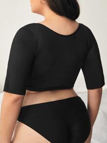 Top faja unicolor corto - Negro - Ver 2