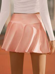 VUTRU女士經典網球裙，帶口袋和內置短褲，雙層防曬運動裙