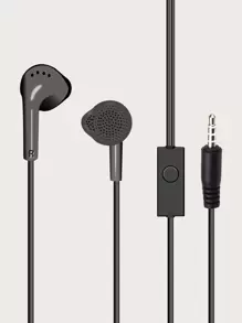 3.5MM Jack Deep Bass Dual-Unit Dynamic One-Key Line Control In-ear Headphone - Black - View 1