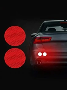2 miếng dán xe phản chiếu tròn - Đỏ - Xem 1