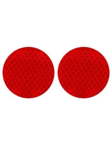 2 miếng dán xe phản chiếu tròn - Đỏ - Xem 2