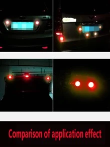 2 miếng dán xe phản chiếu tròn - Đỏ - Xem 3