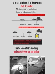 2 miếng dán xe phản chiếu tròn - Đỏ - Xem 4