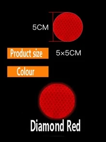 2 miếng dán xe phản chiếu tròn - Đỏ - Xem 5