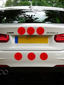 2 miếng dán xe phản chiếu tròn - Đỏ - Xem 6