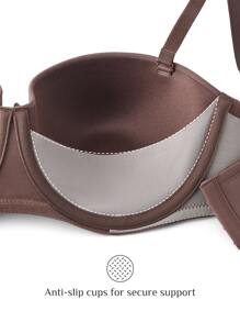 LUVLETTE Dream Curve Support+ Multi-Way Strapless Bra - Coffee Brown - View 9