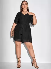SHEIN Clasi Jumpsuit mit Streifen Muster, Gürtel