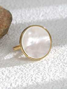 Charm-In 1 件 18K 镀金铜质女士戒指 - 金黃色 - 查看 2