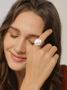 Charm-In 1 件 18K 镀金铜质女士戒指 - 金黃色 - 查看 3