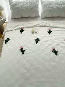 Colcha cactus con bordado - Blanco - Ver 1