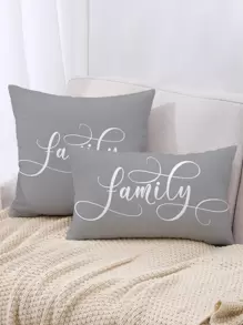 1pc Letter Graphic Cushion Cover Without Filler - Multicolor - View 1