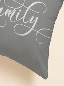 1pc Letter Graphic Cushion Cover Without Filler - Multicolor - View 2