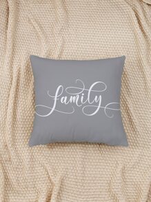 1pc Letter Graphic Cushion Cover Without Filler - Multicolor - View 6