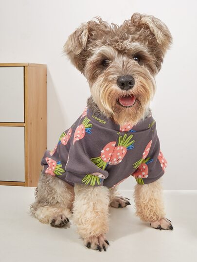 Felpa per animali domestici con stampa ananas