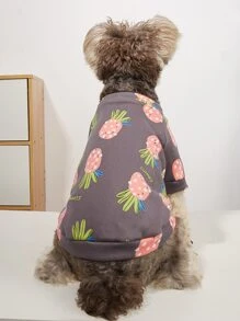 鳳梨印花寵物運動衫 - 彩色 - 查看 2