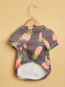 鳳梨印花寵物運動衫 - 彩色 - 查看 3